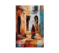 NFFBGFD Impression sur toile marocaine, rue arabe, décoration de chambre, cadeau 20 x 30 cm
