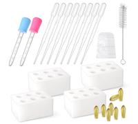 NFFTYUUT Kit de moules à suppositoires réutilisables en silicone, 2 ml | Comprend 4 plateaux de moules à suppositoires et 10 compte-gouttes, idéal pour la fabrication de suppositoires à faire soi-même