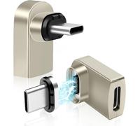 NFGR-2 Pack Usb C Magnet Adapter, 24Pin Usb C Winkelstecker 90 Grad 240W 48V/5A, 8K@60Hz Videoübertragung, 40 Gbps Datenübertragung, Usb C 90 Grad Adapter Für Macbook Pro/Air/Steam Deck/Psvr2/Rog All