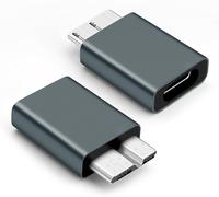 NFGR-Adaptateur De Disque Dur Usb C Vers Usb 3.0 Micro-B Pour Disque Dur Externe/Ssd, Compatible Avec Wd, Seagate, Toshiba, Samsung T3/T5 Ssd Et Autres Coques Pour Disques Durs, Gris