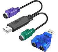 NFGR-Adaptateur Ps2 Usb Clavier Adaptateur Ps2 Usb, Câble Ps2 Vers Usb Puce Intégrée Pas Besoin De Piloter Plug And Play (Vert)