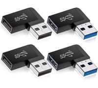 NFGR-Adaptateur Usb 90 Degrés, 4 Pièces Connecteur 10Gbps Usb 3.1 Mâle Vers Femelle Droit Angle, Soutien Donnée Transfert, Otg, Charge 3A, Gauche Coude Latéral Et Droit Coude Latéral