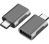 NFGR-Adaptateur Usb C Vers Usb, Lot De 2 Adaptateur Usb Type-C Vers Usb, Adaptateur Thunderbolt 3 Vers Usb Femelle Otg Compatible Avec Macbook Pro/Air, Imac Ipad Mini 6, Gris