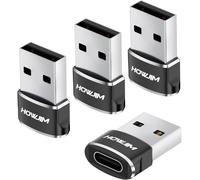 NFGR-Adaptateur Usb Vers Usb-C Lot De 4,Pd27W/66W Qc100W Charge Rapide Transfert De Données,Adaptateur Otg Femelle Type-C Vers Mâle Usb 2.0 Pour M-Acbook Pad Phone 15/16 X-Peria G-Alaxy P-Ixel Noir