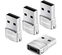 NFGR-Adaptateur Usb Vers Usb-C Lot De 4,Pd27W/66W Qc100W Charge Rapide Transfert De Données,Adaptateur Otg Femelle Type-C Vers Mâle Usb2.0 Pour M-Acbook Pad Phone 15/16 X-Peria G-Alaxy P-Ixel Argent