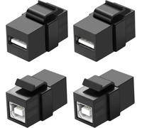 NFGR-Adaptateurs Usb B Vers Usb A - Insert Keystone - Sans Soudure - Connecteur Usb 2.0 Type B Femelle Vers Type A Femelle - Coupleur Keystone - Prise Murale - Adaptateur Jack Pour - 4Pcs