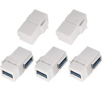 NFGR-Angle Droit Usb Keystone Coupleur 90 Degrés Usb 3.0 A Femelle À Femelle Keystone Adaptateur Connecteur Pour Panneau De Sortie De Plaque Murale (Blanc/2 Pack)