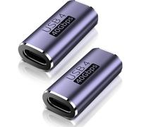 NFGR-Usb C Kupplung, 2Pcs Usb C Female To Female Verbinder 8K@60Hz 40Gbps, Usb C Buchse Auf Usb C Buchse Mit Pd100W,Thunderbolt 4/3 Usb C Auf Usb C Adapter Kompatibel Mit Iphone16/15