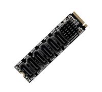 NFHK Adaptateur convertisseur PCI Express vers SATA 3.0 6 ports 6 Gbps pour SSD NVMe NGFF 2280 format M-Key pour extension disque dur.