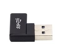 NFHK Adaptateur de données USB-C Type C femelle vers USB 3.0 A mâle plat horizontal 90 degrés coudé à droite pour ordinateur portable de bureau