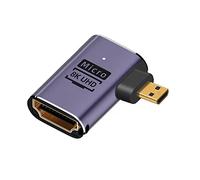 NFHK Adaptateur micro HDMI mâle vers HDMI 2.1 femelle UHD - Adaptateur convertisseur doré compatible HDTV 8K 60Hz
