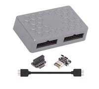 NFHK Adaptateur/répartiteur/hub Type-E USB 3.1 en façade ou connecteur 19/20 broches ou Micro-USB 3.0 vers USB 3.0 19/20 broches et Type-E, double port femelle, type PCBA, 5 Gbit/s