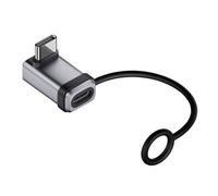NFHK Adaptateur USB 5.0 90 degrés 80 Gbit/s mâle vers femelle coudé vers le haut et vers le bas avec cordon porte-clés 240 W 16 K 8 K 5 K compatible USB 4.0 Thunderbolt 3/4/5