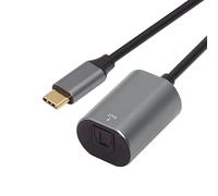 NFHK Câble Adaptateur Type-C vers Prise Audio Optique SPDIF Toslink Opt USB-C mâle vers Interface Audio numérique à Fibre Optique Femelle pour Ordinateur Portable de Bureau (20 cm)