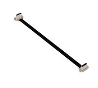 NFHK Câble de données USB 2.0 court, ultra-fin, plat, 15 cm, connecteur USB-C vers USB-C, double connecteur coudé, charge rapide 65 W pour ordinateur portable, tablette et téléphone, fiche argentée.