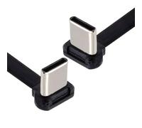 NFHK Câble de données USB-C Type C vers USB-C Ultra Slim Flat Power USB2.0 avec connecteur angulaire 65W de charge rapide pour ordinateur portable, tablette, téléphone