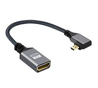 NFHK Câble d'extension 4K type D Micro HDMI 1.4 mâle coudé à 90 degrés vers HDMI femelle connecteur pour caméra DV MP4 DC ordinateur portable