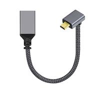 NFHK Câble d'extension micro HDMI 1.4 mâle 4K type D coudé à 90 degrés vers HDMI femelle pour caméra DV MP4 DC ordinateur portable
