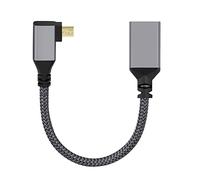 NFHK Câble d'extension micro HDMI 1.4 mâle 4K type D coudé à gauche vers HDMI femelle pour caméra DV MP4 DC ordinateur portable