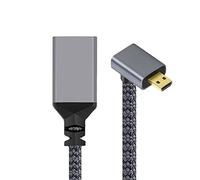 NFHK Câble d'extension micro HDMI 1.4 mâle 4K type D coudé vers le bas vers HDMI femelle pour caméra DV MP4 DC ordinateur portable
