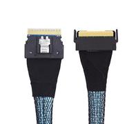 NFHK Câble d'extension PCI-E 5.0 Mini Cool Edge IO MCIO PCI-E Slimline 8i 74 broches mâle vers SFF-8654 SAS 4.0 74 broches mâle 50 cm
