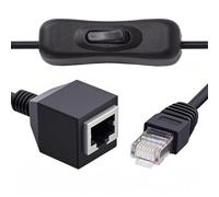 NFHK Câble d'extension RJ45 CAT6 8P8C STP UTP mâle vers femelle avec interrupteur de signal 304 marche/arrêt cordon de raccordement réseau Ethernet LAN (60 cm)
