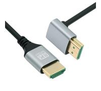 NFHK Câble HDMI 2.1 ultra fin HDTV 8 K 4 K ultra flexible et fin coudé à 90 degrés type A mâle vers mâle pour ordinateur HDTV 100 cm