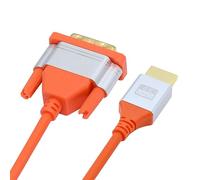 NFHK Câble HDMI 4K vers DVI Ultra Doux High Flex HDTV Hyper Super Flexible Cordon Haute Vitesse Type-A Mâle vers 24+1 Mâle pour Ordinateur HDTV 50cm