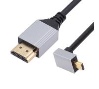 NFHK Câble HDTV micro HDMI 2.1 ultra fin, coudé à 90 degrés, 8K 4K Hyper Super Flexible Slim Cord Type-A to Type-D for Camera HDTV 50cm