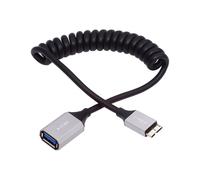 Nfhk Câble Micro-Usb3.0 Mâle Hôte Vers Usb3.0-A Femelle Otg Câble Spiralé Extensible Rallonge De 100 Cm 5 Gbit/S Pour Disque Téléphone Appareil Photo Données[Z1002]