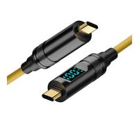 NFHK Câble Smart LED Display USB-C USB4 Câble 20 Gbps 100 W 8K pour ordinateur portable Disque Téléphone Type-C Mâle vers Mâle Câble Alimentation et Données (20 CM)