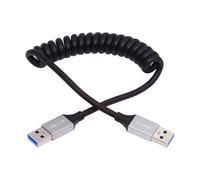 Nfhk Câble Usb 3.0 Type-A Mâle Vers Usb 3.0 A Mâle Extensible Câble Spiralé Rallonge De 100 Cm 5 Gbit/S Pour Disque Ssd Caméra Données[Z1003]