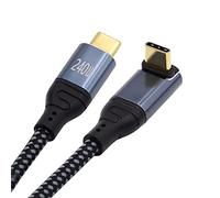 NFHK Câble USB-C 240 W 480 Mbps 48 V 5 A coudé 90° compatible USB 2.0 100 W charge portable, tablette, téléphone 100 cm