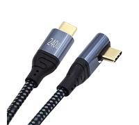 NFHK Câble USB-C 240 W Type-C 480 Mbps 48 V 5 A Profil bas coudé à 90 degrés Compatible avec USB 2.0 100 W Charge pour ordinateur portable, tablette, téléphone 300 cm