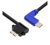 NFHK Câble USB-C coudé vers micro USB 3.0 à angle droit de 90 degrés pour appareil photo industriel