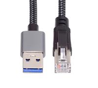 NFHK Câble USB vers Ethernet USB3.0 Type-A vers RJ45 mâle directement connecté 1000 Mbps Gigabit LAN Network Compatible avec USB 2.0
