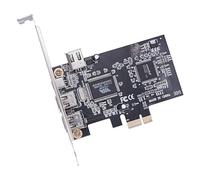 NFHK Carte PCI-E 1X 4X 16X vers Firewire 400, Carte de Capture IEEE 1394a PCI Express 4 Ports, Adaptateur IEEE-1394 400 Mbps 6 Broches et 4 Broches pour Windows, Mac OS et Linux