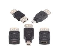NFHK Lot de 5 adaptateurs micro USB 2.0 OTG Mini USB 5 broches Type-A mâle vers femelle