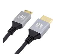NFHK Mini HDMI 2.1 Ultra Mince HDTV Câble 8K 4K Hyper Super Flexible Slim Cord Type-A vers Type-C pour Caméra HDTV 200CM