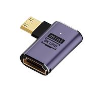NFHK Mini HDMI mâle vers HDMI 2.1 femelle UHD - Adaptateur convertisseur doré compatible HDTV 8K 60Hz