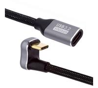 NFHK Opposite Câble d'extension USB 3.1 type C mâle vers femelle coudé en forme de U 10 Gbit/s 100 W avec manchon de 100 cm