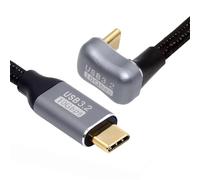 NFHK Opposite Câble d'extension USB 3.1 type C mâle vers mâle en forme de U coudé vers mâle 10 Gbit/s 100 W avec manchon 50 cm