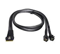 NFHK PCI-E Ultraport Slimline SAS Slim 4.0 SFF-8654 8i 74 broches vers Dual SFF-8643 4i Mini SAS HD Câble PCI-Express