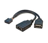 NFHK USB 2.0 9Pin Male 1 to 2 USB 2.0/USB 3.1 Type E Key-A Female Front Panel Socket to 9Pin Mainboard Header Extension Cable 0.49FT