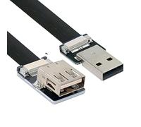 NFHK USB 2.0 Type-A Male to Female Extension Data Flat Slim FPC Cable for FPV & Disk & Scanner & Printer 200CM