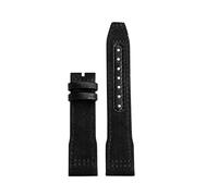 NFJNFCF Bracelet bleu vert compatible avec les montres IWC en nylon véritable, bracelet de montre Big Pilot Little Prince Mark 18, 20, 21 et 22 mm(Black no buckle,20mm)