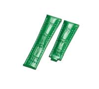 NFJNFCF Bracelet compatible avec Rolex SUBMARINER Yacht-Master DAYTONA GMT en cuir for homme, accessoire de montre 20 mm(Green-no buckle)