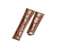 NFJNFCF Bracelet compatible avec Rolex SUBMARINER Yacht-Master DAYTONA GMT en cuir for homme, accessoire de montre 20 mm(Brown-no buckle)