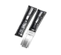 NFJNFCF Bracelet compatible avec Rolex SUBMARINER Yacht-Master DAYTONA GMT en cuir for homme, accessoire de montre 20 mm(Black-silver)