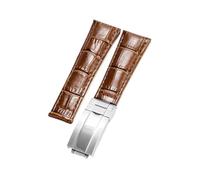 NFJNFCF Bracelet compatible avec Rolex SUBMARINER Yacht-Master DAYTONA GMT en cuir for homme, accessoire de montre 20 mm(Brown-silver)